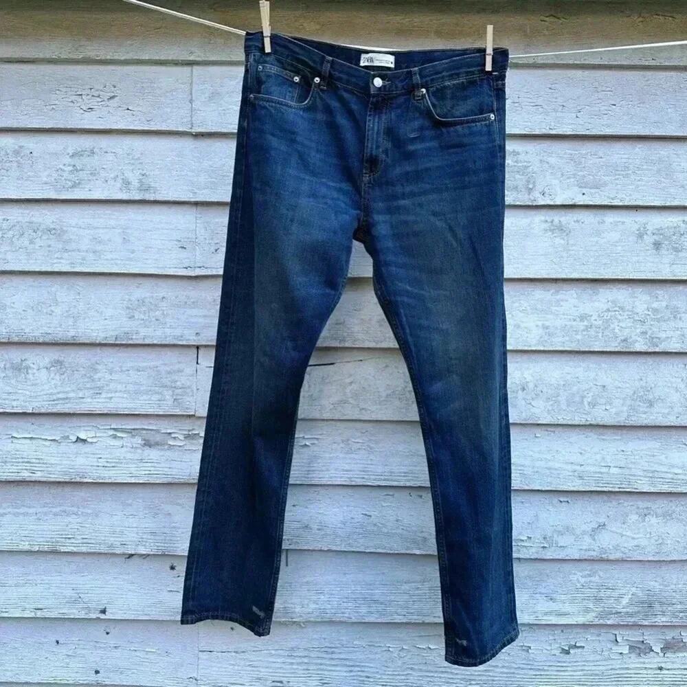 Zara jeans Womens the selvedge slim dark wash‎ denim Casual Normcore